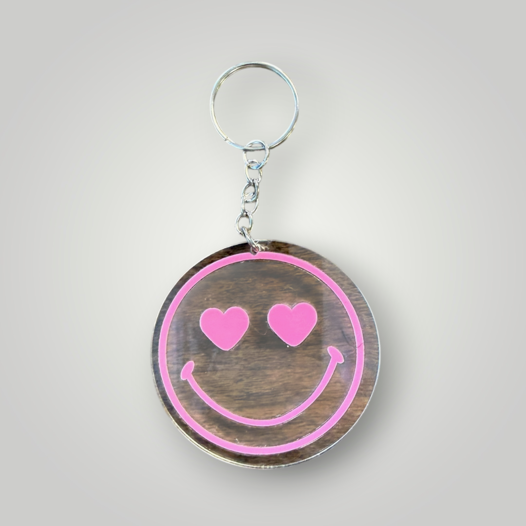 Clear Retro Girly Round Keychain Collection