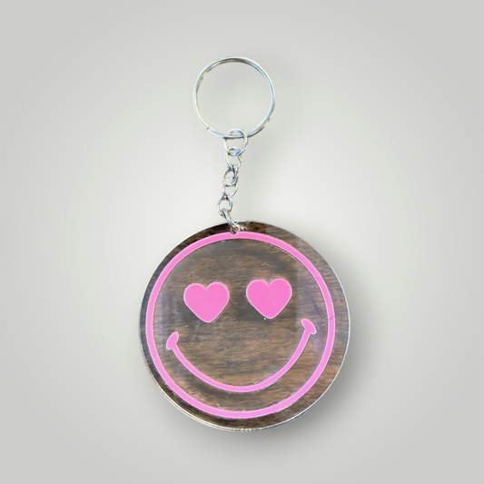 Clear Retro Girly Round Keychain Collection