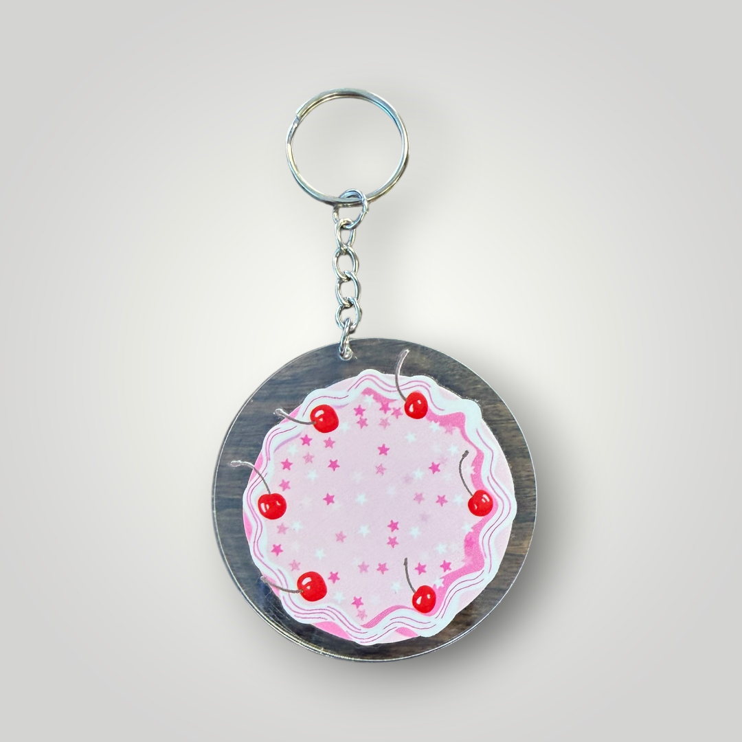 Clear Retro Girly Round Keychain Collection