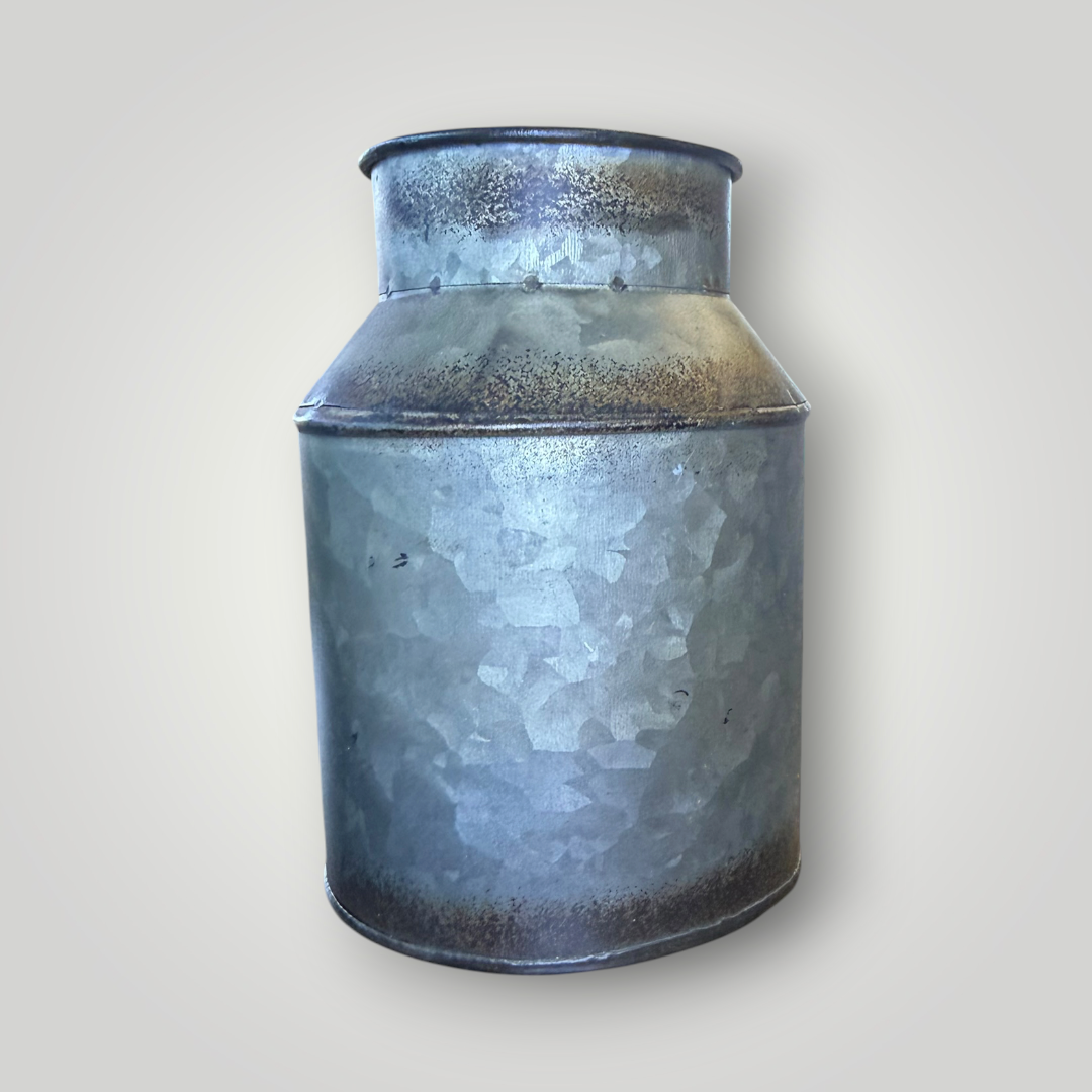 Galvanized Metal Milk Can Décor