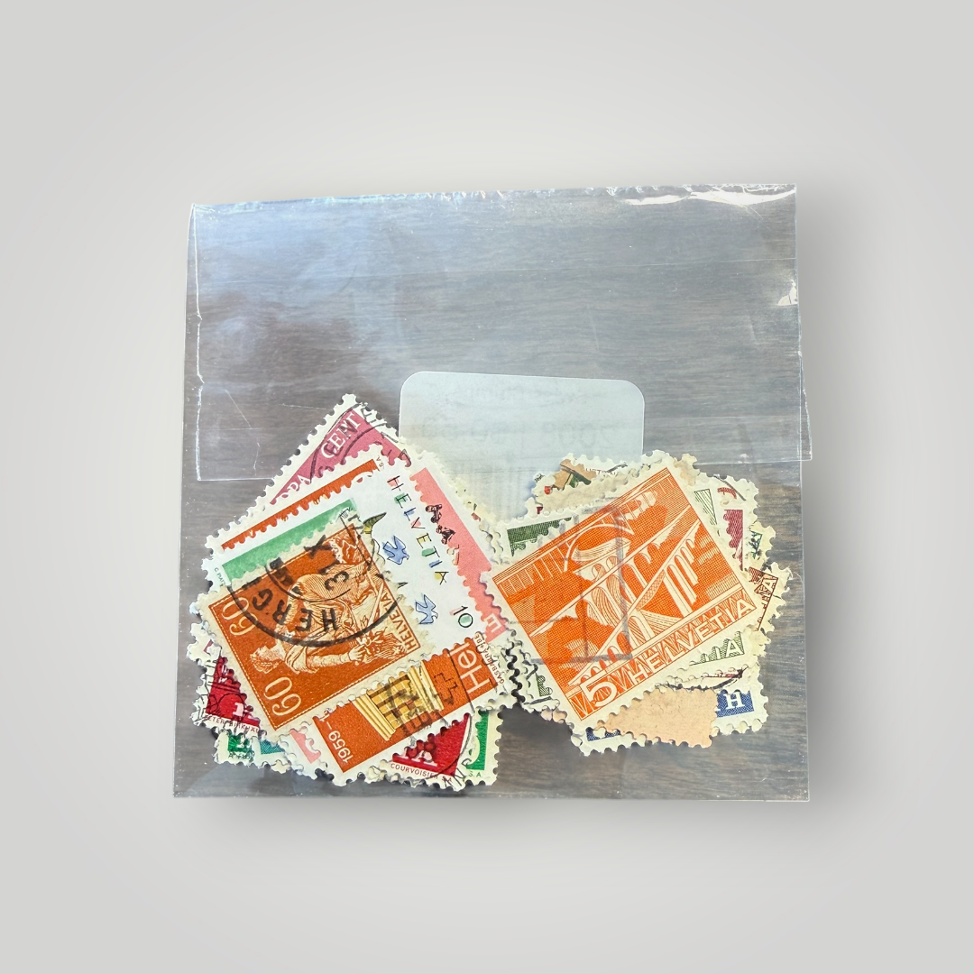 Vintage Swiss Postage Stamp Bundle