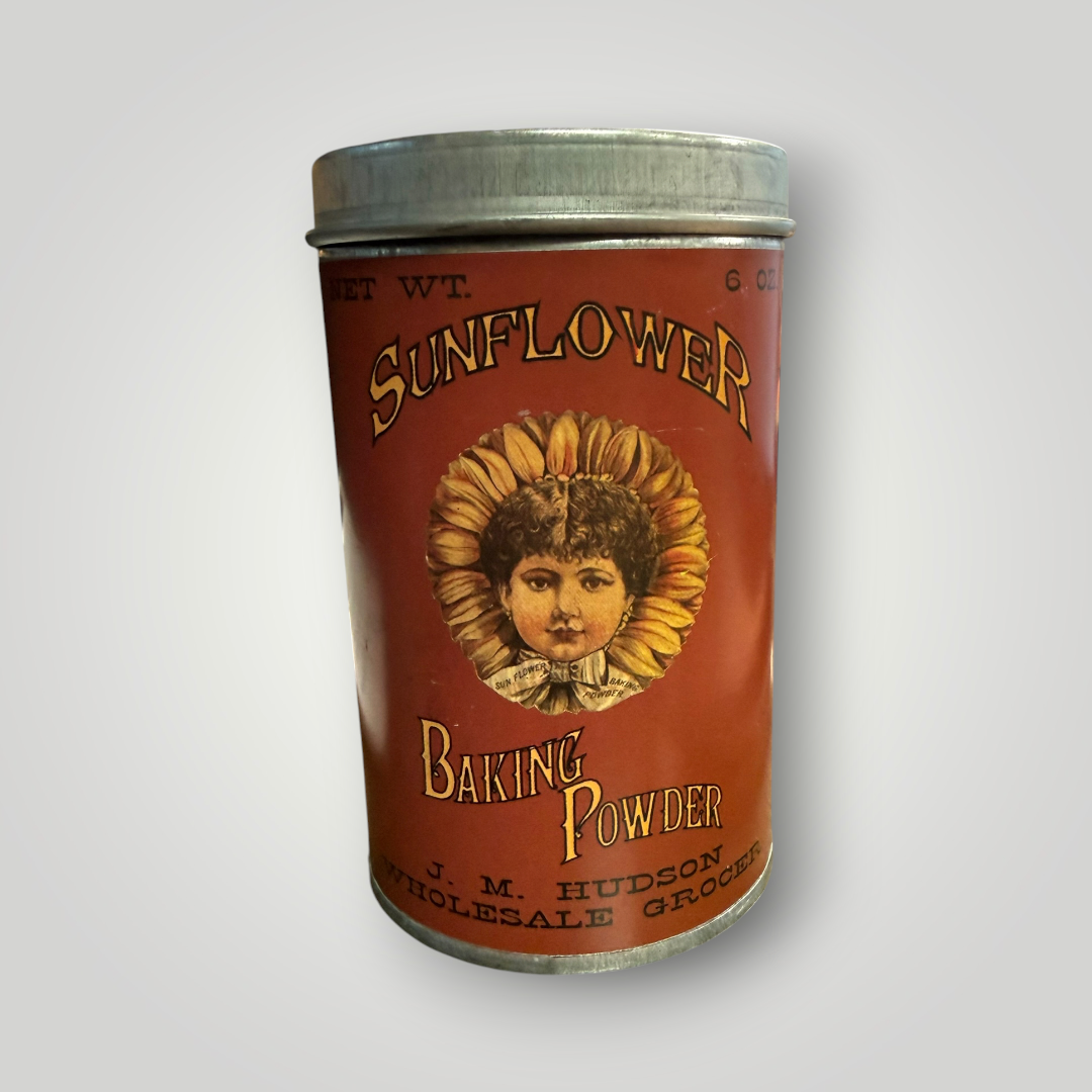 Vintage-Style Sunflower Baking Powder Advertising Tin