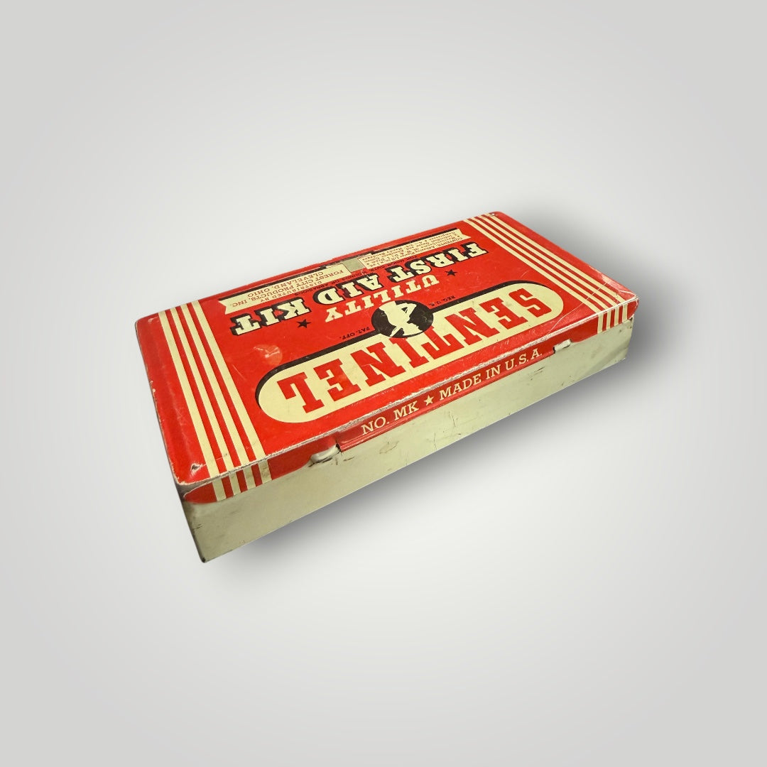 Vintage Sentinel Utility First Aid Kit Metal Tin