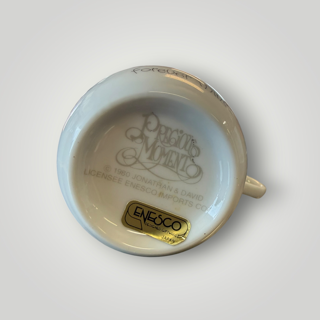 Vintage 1980 Precious Moments “Forever Mine” Heart Handle Mug