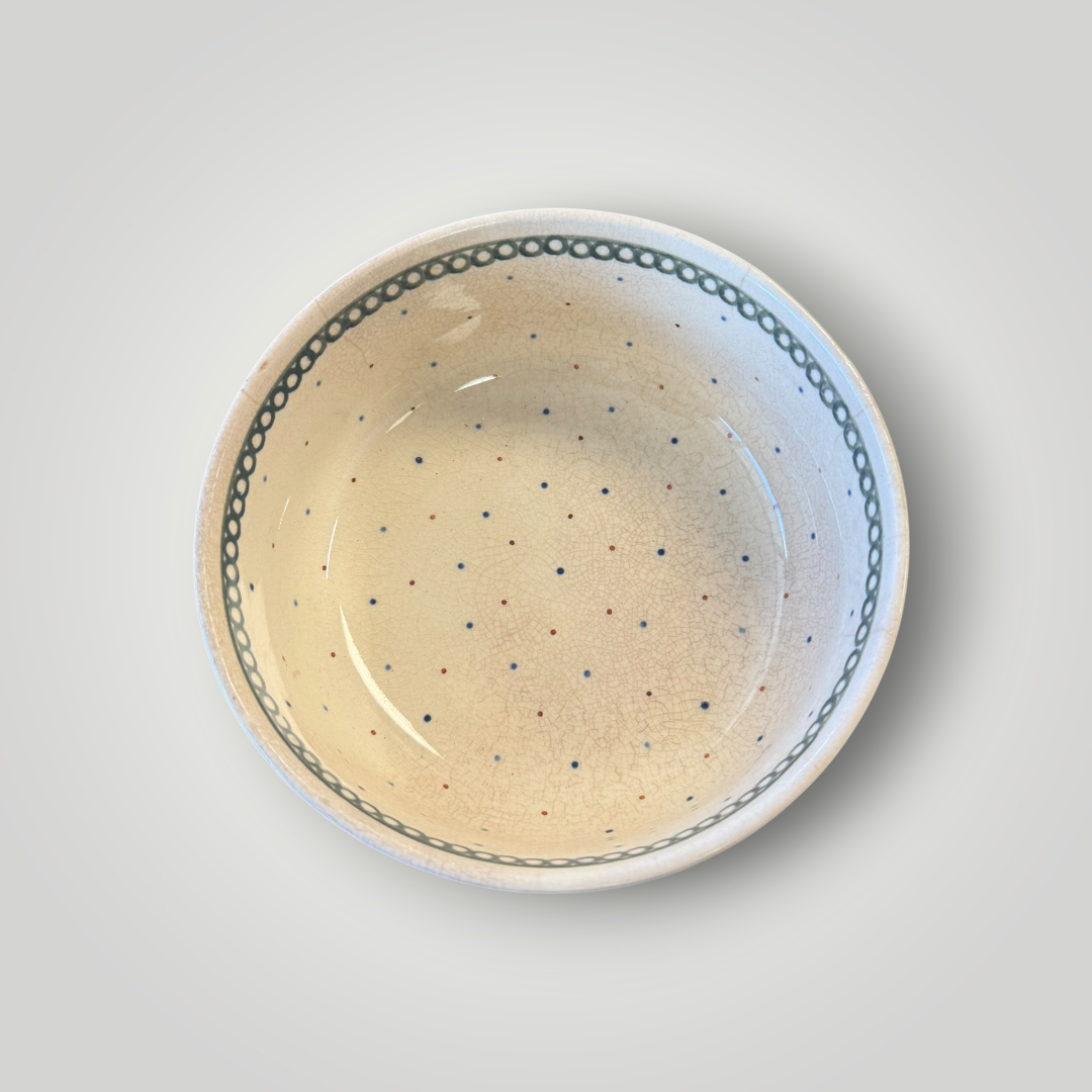Bolesławiec Hand-Painted Polish Pottery Bowl – Blue & Green