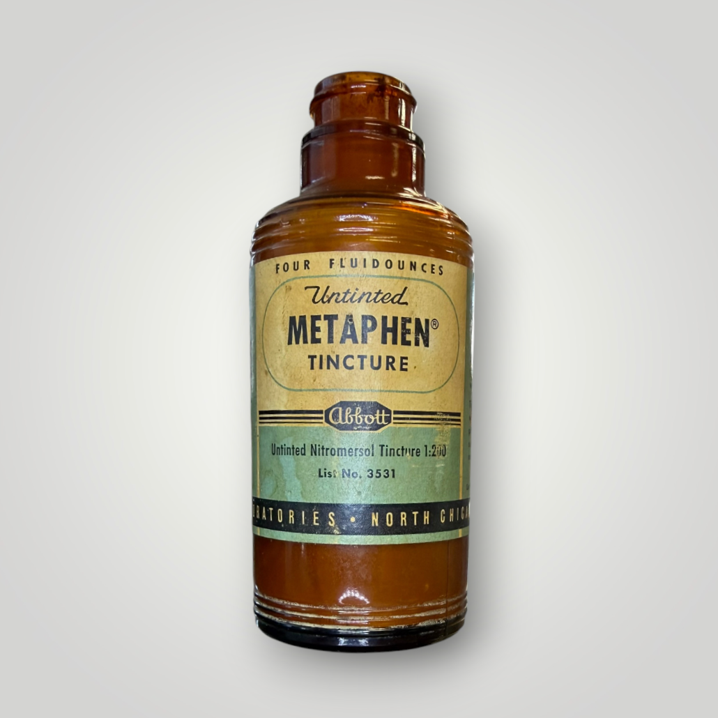 Vintage Abbott Metaphen Tincture Amber Medicine Bottle – Empty