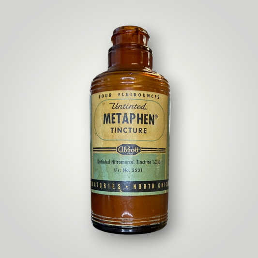 Vintage Abbott Metaphen Tincture Amber Medicine Bottle – Empty
