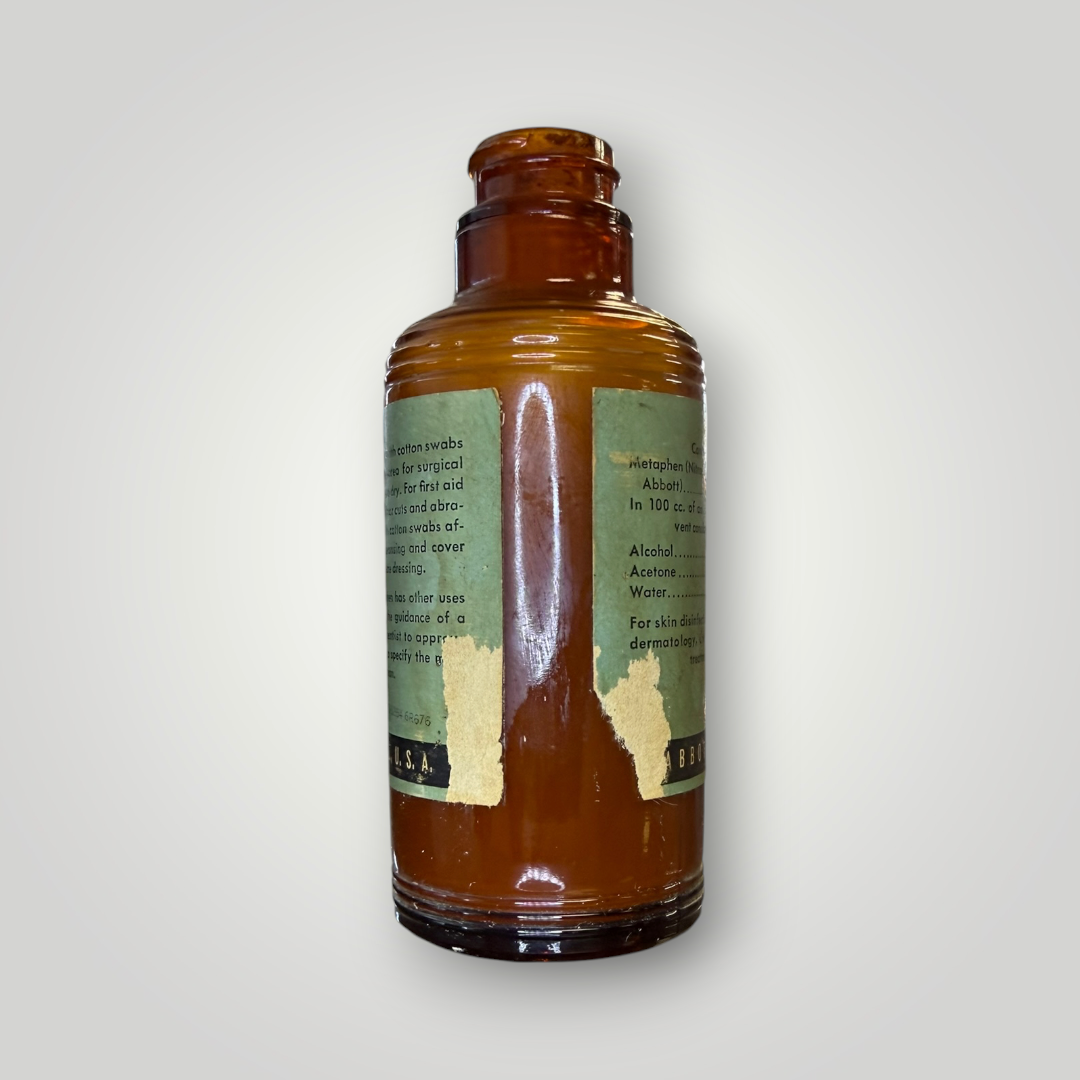 Vintage Abbott Metaphen Tincture Amber Medicine Bottle – Empty