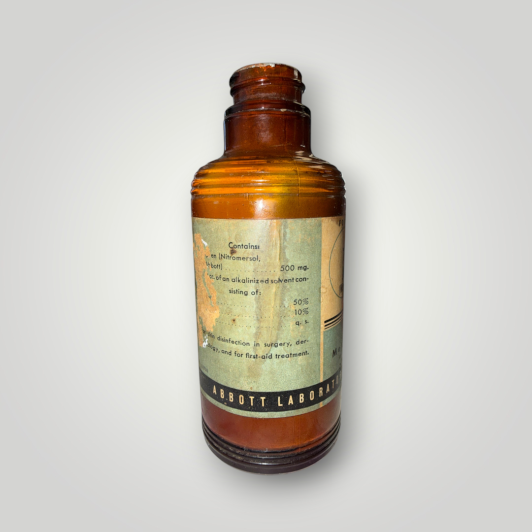 Vintage Abbott Tincture Metaphen Amber Medicine Bottle – Empty