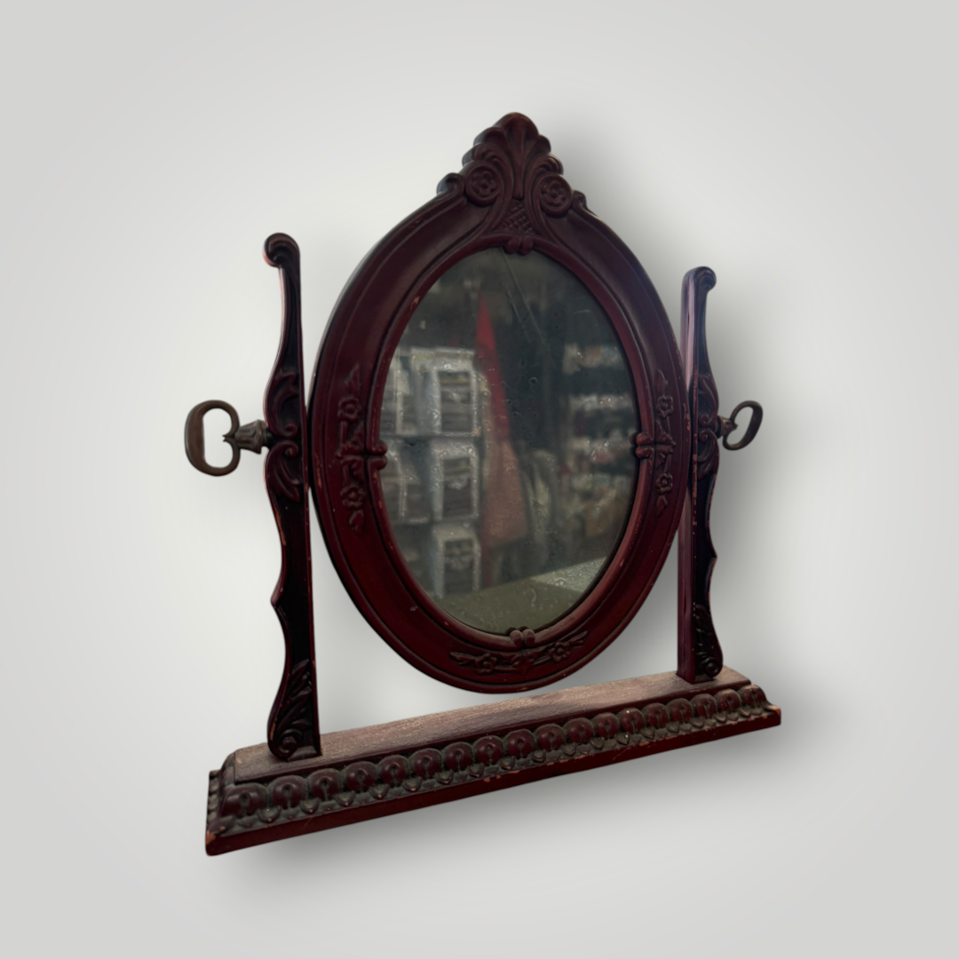 Vintage Victorian-Style Oval Swivel Tabletop Vanity Mirror