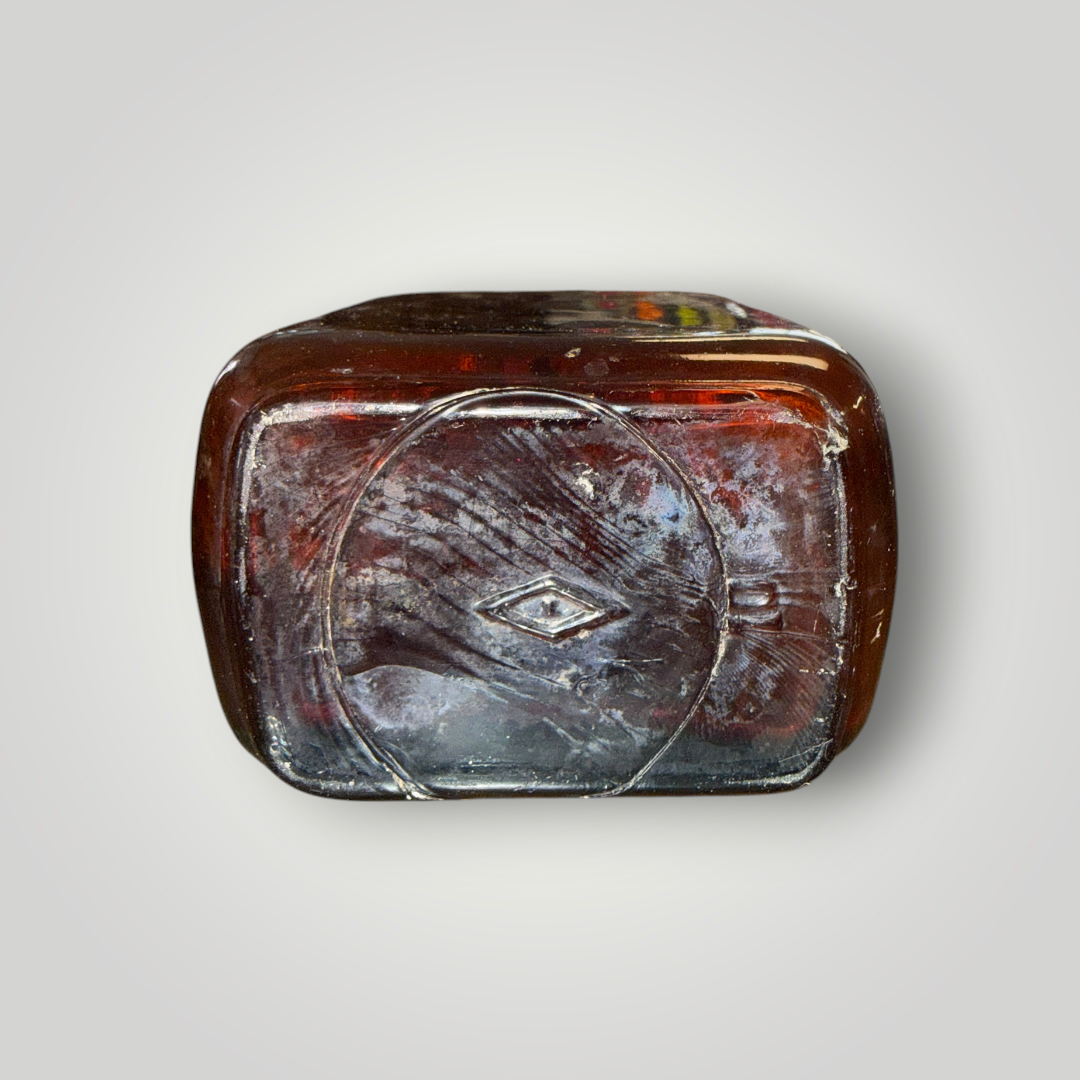 Antique Illinois Glass Co. Amber Bottle – Diamond I Mark