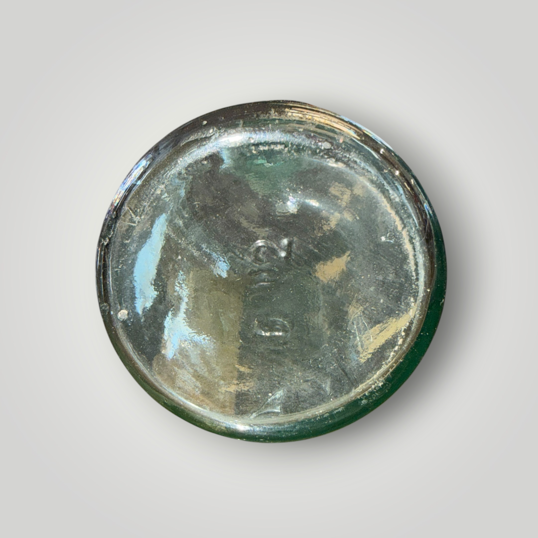 Antique Aqua Glass POISON Acid Apothecary Bottle with Glass Stopper