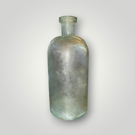 Vintage Aqua Glass Apothecary / Medicine Bottle
