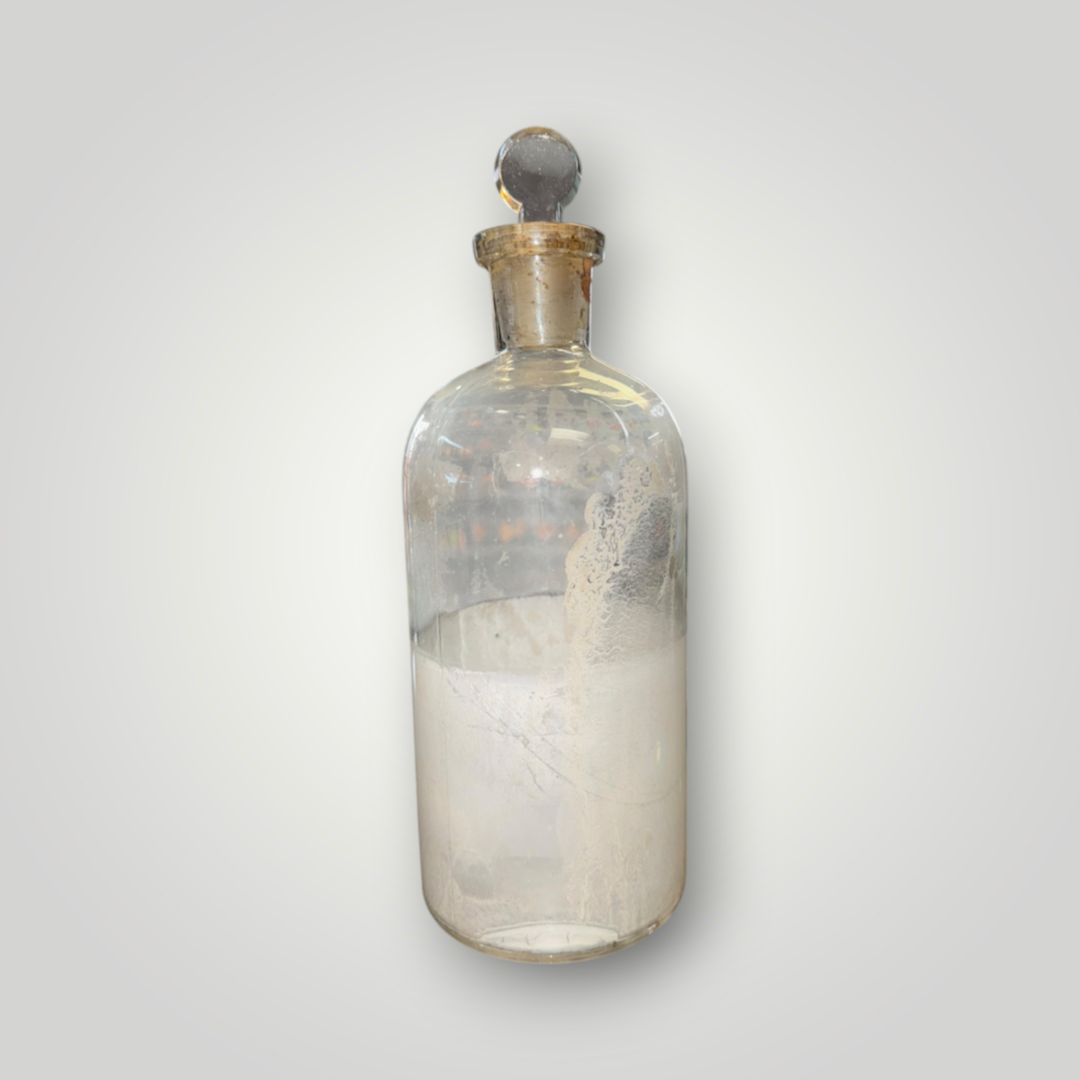 Vintage Large Glass Apothecary Reagent Bottle with Ground Glass Stopper