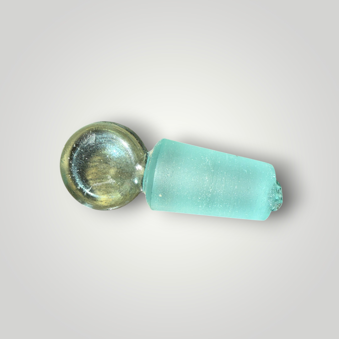 Antique Aqua Glass POISON Acid Apothecary Bottle with Glass Stopper