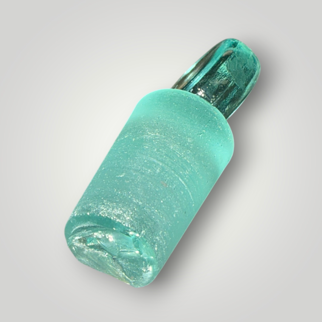 Antique Aqua Glass POISON Acid Apothecary Bottle with Glass Stopper