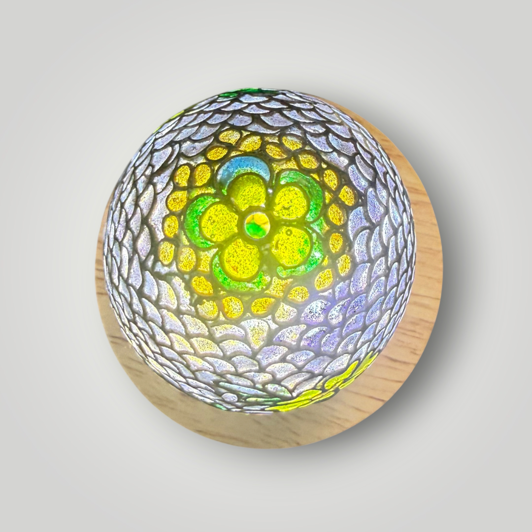 Translucent Cloisonné-Style Floral Decorative Egg – 2.25"