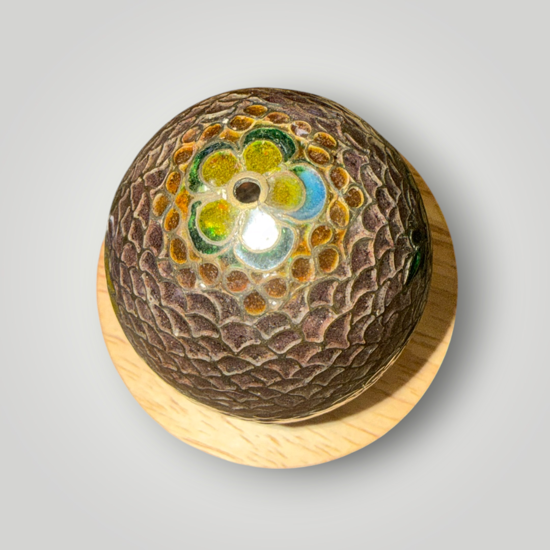 Translucent Cloisonné-Style Floral Decorative Egg – 2.25"