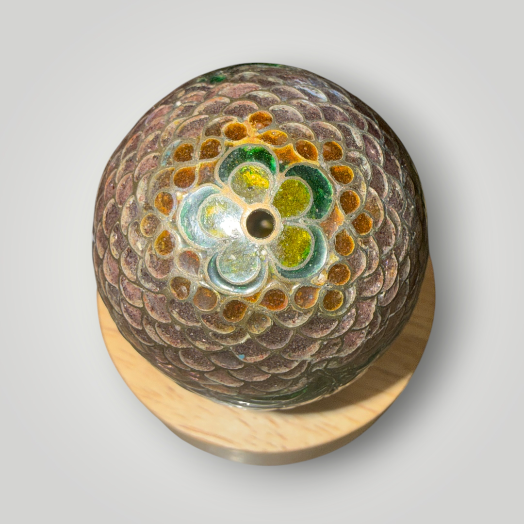 Translucent Cloisonné-Style Floral Decorative Egg – 2.25"
