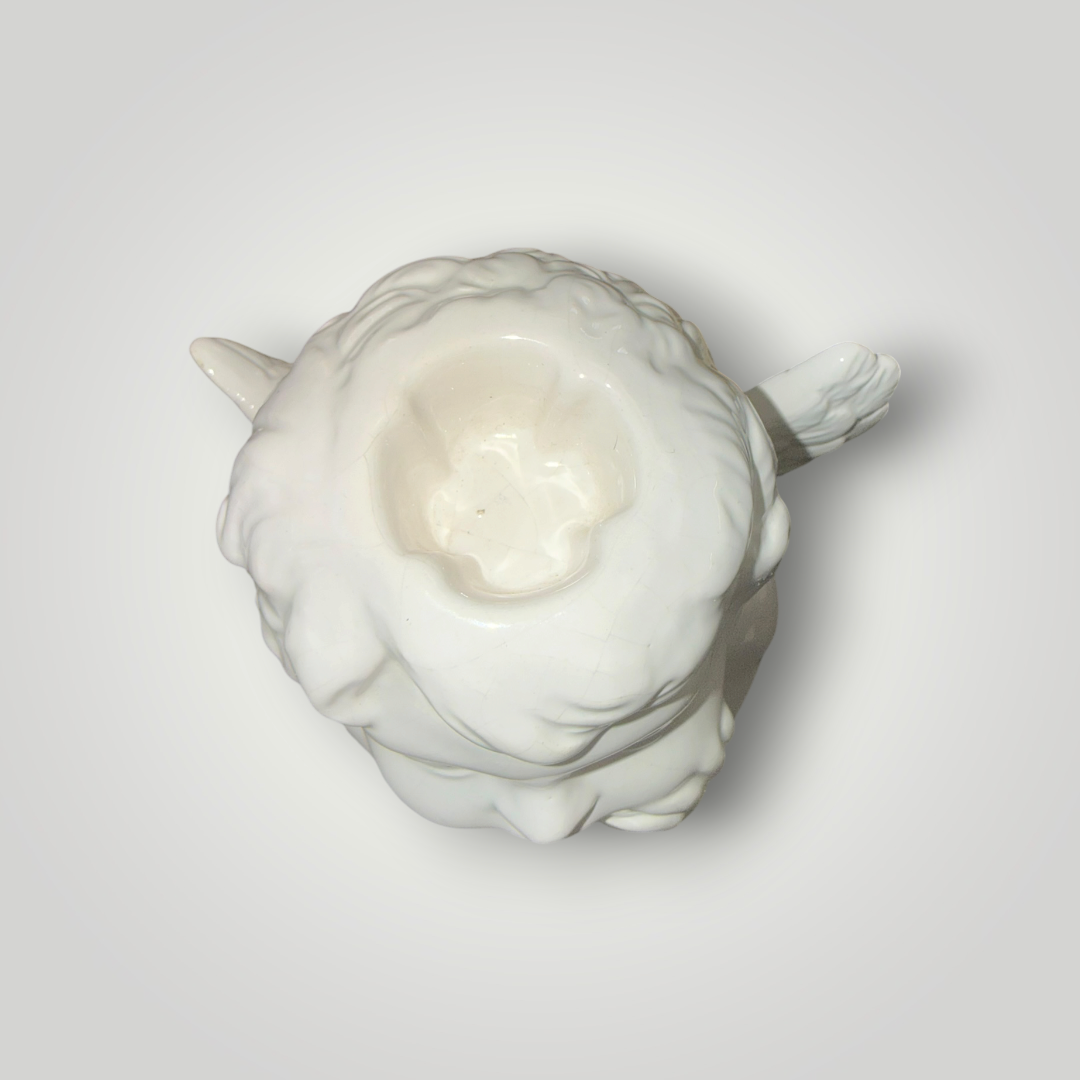 White Ceramic Cherub Angel Votive Candle Holder