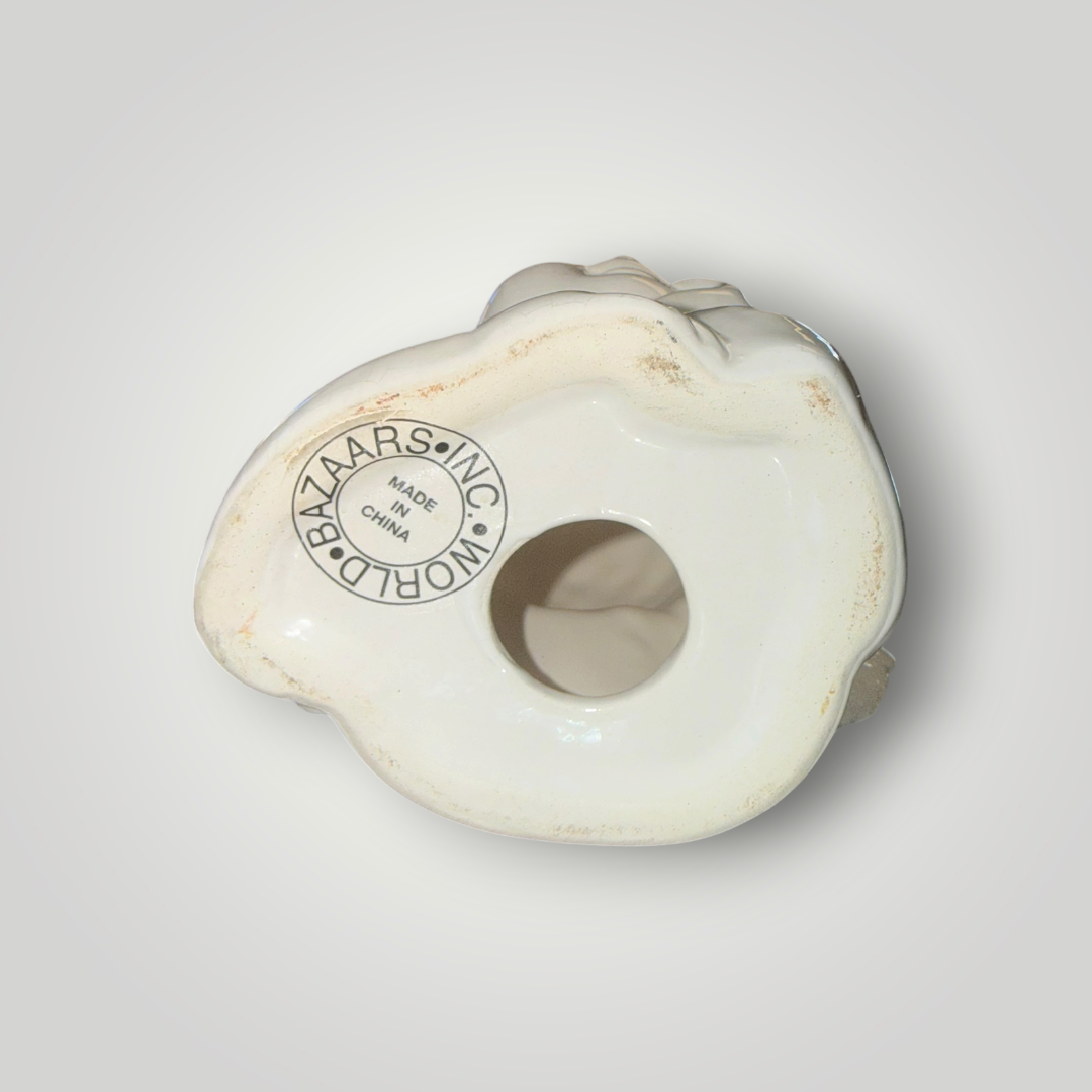 White Ceramic Cherub Angel Votive Candle Holder