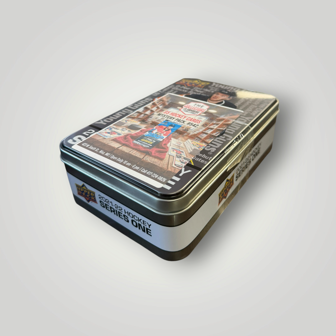 Hockey Trading Card Mystery Pack with Upper Deck Collectible Tin